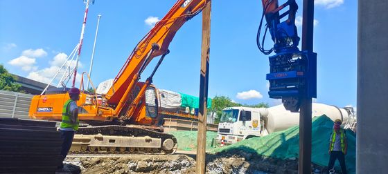 Side Grip Pile Driver Fast and Smooth Pile Lifting for Excavator