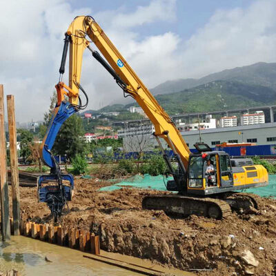 Hydraulic Pile Driver For Excavators - Blue Design With Larsen Steel Sheet Pile Compatibility