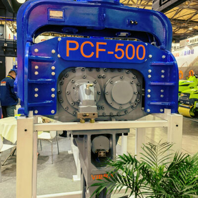 শীট পাইলিং নির্মাণের জন্য 60 - 68 টন এক্সকাভেটর মাউন্ট করা ভিব্রো হাতুড়ি